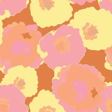 Seamless mixed cute abstract flowers pattern  background , greeting card or f Stock Illustration