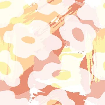 Seamless mixed doodle flower pattern background Stock Illustration