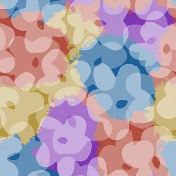 Seamless mixed multicolour flower pattern background Stock Illustration