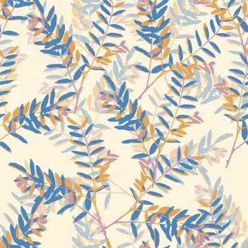 Seamless mixed multicolour leaves pattern   background , greeting card or f.. Stock Illustration