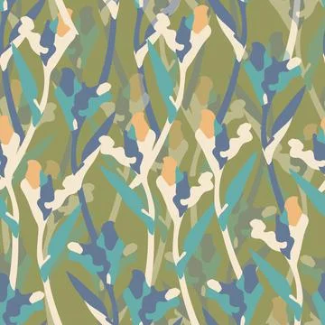 Seamless mixed multicolour wallflowers pattern background , greeting card or  Stock Illustration