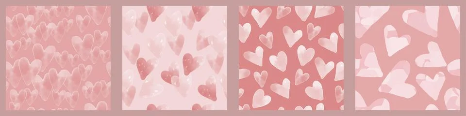 Seamless mixed pink heart pattern background Stock Illustration