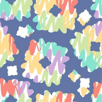 Seamless mixed rainbow flower pattern background Stock Illustration
