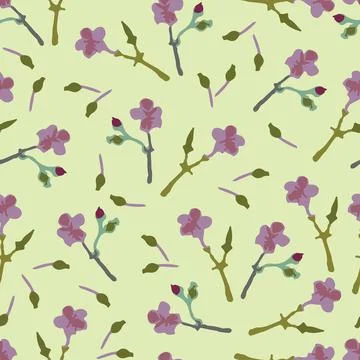 Seamless mixed tiny flowers pattern background , greeting card or fabric Stock Illustration