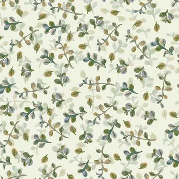 Seamless mixed tiny leaves pattern background , greeting card or fabric Stock Illustration