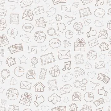 Seamless Mobile apps pattern Stock Illustration