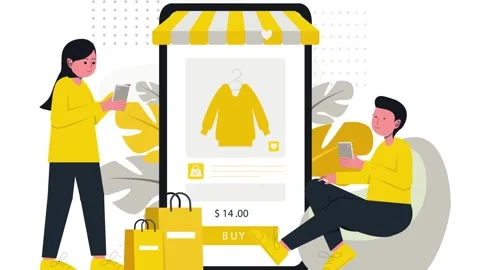 Seamless Mobile E-commerce and Online Fashion Shopping Stockbeeldmateriaal 333328774