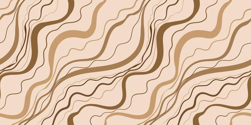 Seamless mocha mousse abstract pattern with flowing, organic lines in warm .. Stock Illustration