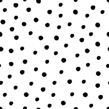 Seamless modern black and white vector doodle circle dot texture, dry brush ink 库存插图