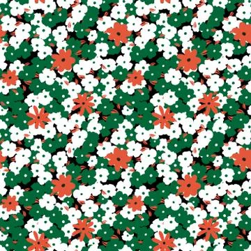 Seamless modern colored floral pattern. Ready for textile prints. Stock Illustration