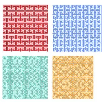 Seamless modern geometric pattern in Chinese style Stock Illustration