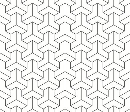 Seamless modern geometric pattern with hexagon shape and line in dark grey,.. Stock Illustration