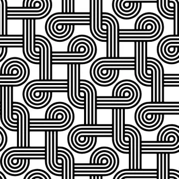 Seamless modern geometric texture pattern for decor and textile. Black and white Stock Illustration