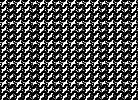 Seamless modern pattern featuring curved wave shapes in a circular intercon.. Stock Illustration
