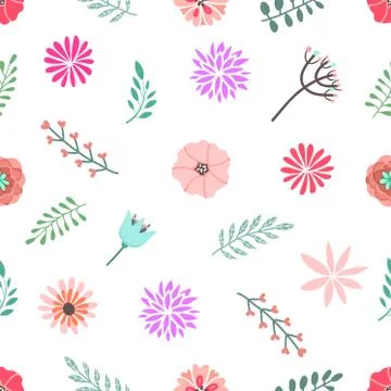 Seamless modern pattern with flowers. Original design Stock Illustration