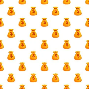 Seamless money bag pattern representing wealth and profit Illustrazione stock