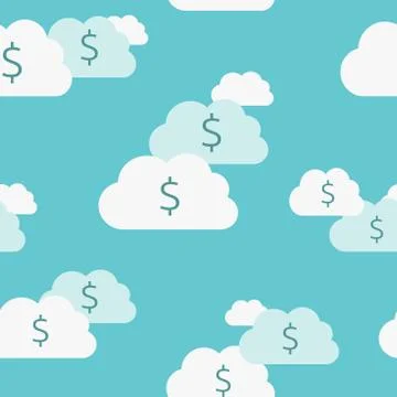 Seamless money clouds Stock Illustration