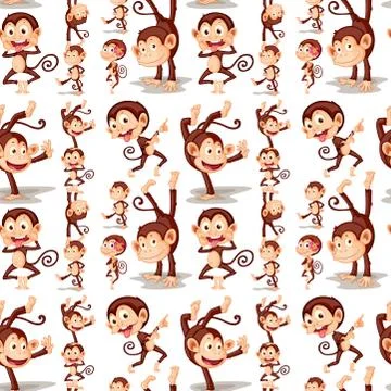 Seamless monkey Stock Illustration