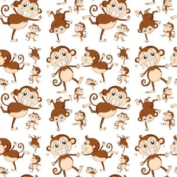 Seamless monkey Illustrazione stock