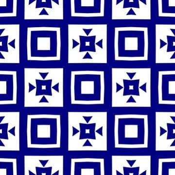 Seamless monochromatic geometric pattern. Modern navy blue repeating backgrou Illustrazione stock