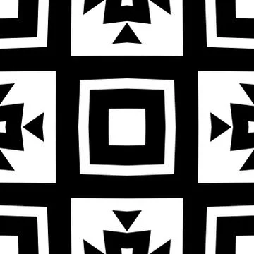 Seamless monochromatic geometric pattern. Modern stylish repeating background Stock Illustration