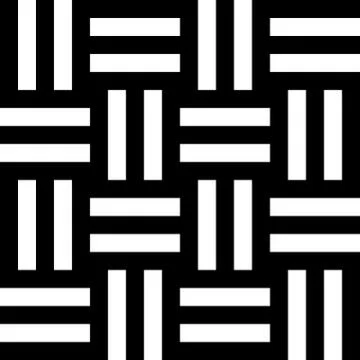 Seamless monochromatic pattern with black and white stripes. Weaved texture b Stock Illustration