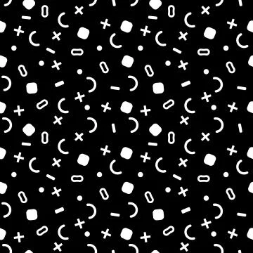 Seamless Monochrome Abstract Figures Pattern 스톡 일러스트