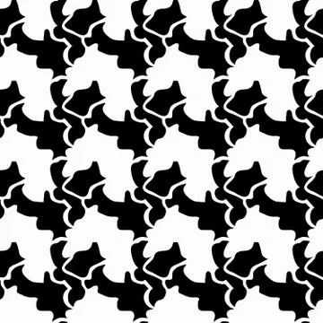 Seamless monochrome abstract pattern on a white background. High-quality vect Stock Illustration