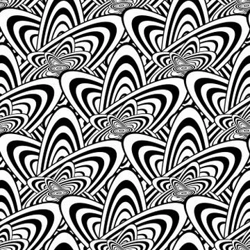 Seamless monochrome abstract pattern on a white background. High-quality vect Stock Illustration