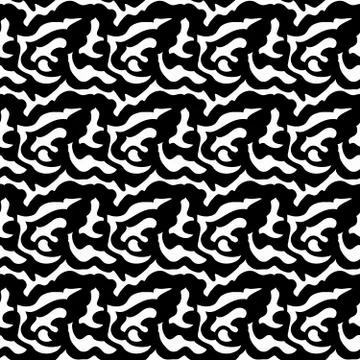 Seamless monochrome abstract pattern on a white background. High-quality vect Stock Illustration