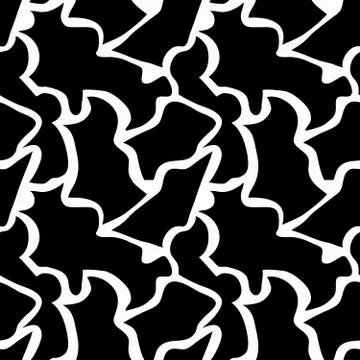 Seamless monochrome abstract pattern on a white background. High-quality vect Stock Illustration