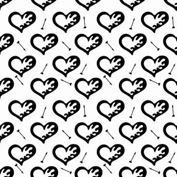 Seamless monochrome abstract pattern on a white background. High-quality vect Stock Illustration