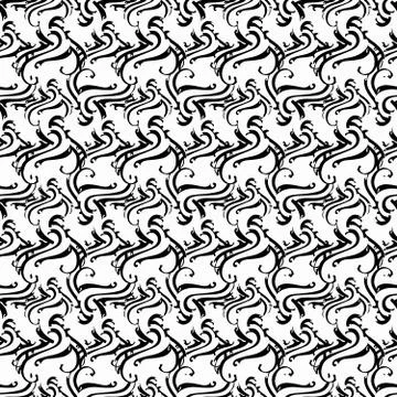 Seamless monochrome abstract pattern on a white background. High-quality vect Stock Illustration