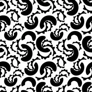 Seamless monochrome abstract pattern on a white background. High-quality vect Illustrazione stock