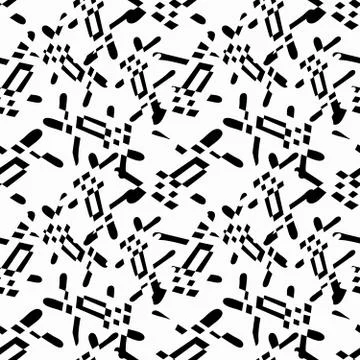 Seamless monochrome abstract pattern on a white background. High-quality vect Stock Illustration