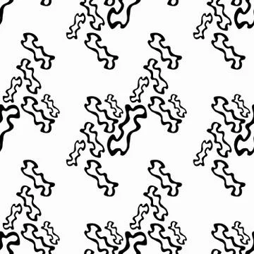 Seamless monochrome abstract pattern on a white background. High-quality vect Stock Illustration