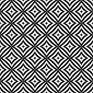 Seamless monochrome angular curved rectangle pattern Stockillustratie