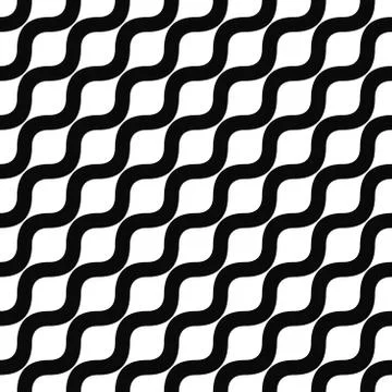 Seamless monochrome angular wave pattern Stock Illustration