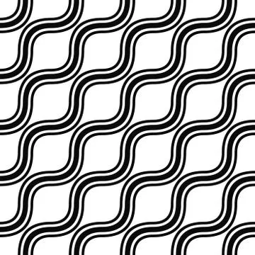 Seamless monochrome angular wave pattern Stock Illustration