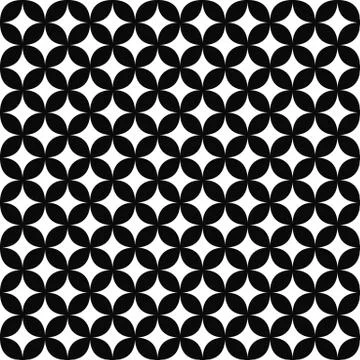 Seamless monochrome curved shape pattern design イラスト素材