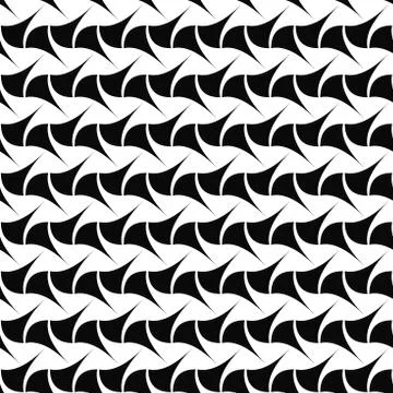 Seamless monochrome curved shape pattern Stock Illustration