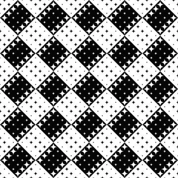 Seamless monochrome curved star pattern background design Stock Illustration