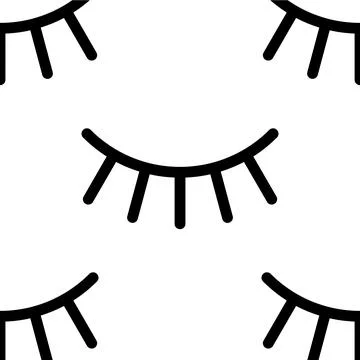 Seamless monochrome eyelash pattern. Vector background Illustrazione stock