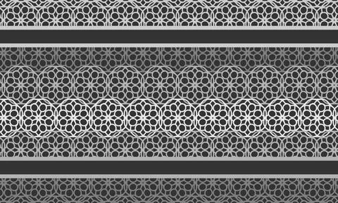 Seamless monochrome geometric Islamic pattern background design Stock Illustration