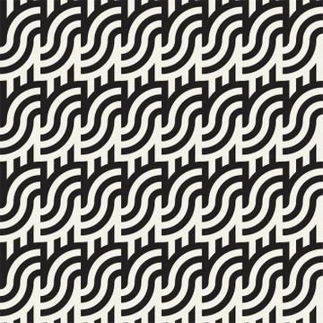 Seamless monochrome geometric pattern. Abstract stripy geometric background Illustrazione stock