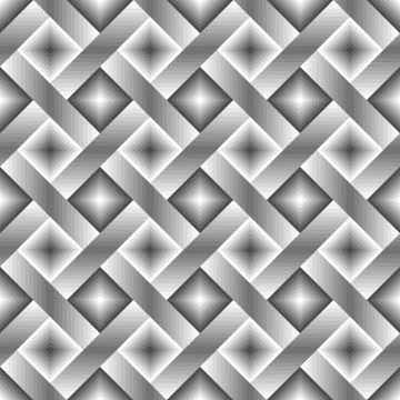 Seamless monochrome geometric pattern with gray, black, white lines and squar Stock Illustration