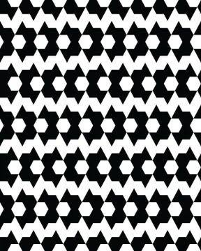 Seamless monochrome geometric patterns Stock Illustration