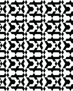 Seamless monochrome geometric patterns Stock Illustration