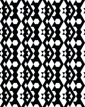 Seamless monochrome geometric patterns Stock Illustration