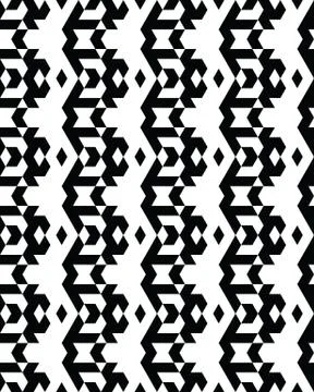 Seamless monochrome geometric patterns Stock Illustration